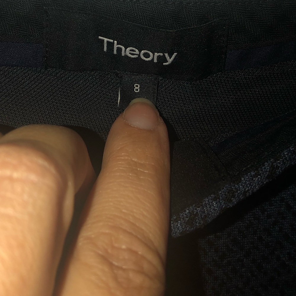 Theory Navy Patterned Trouser Pants - image 4